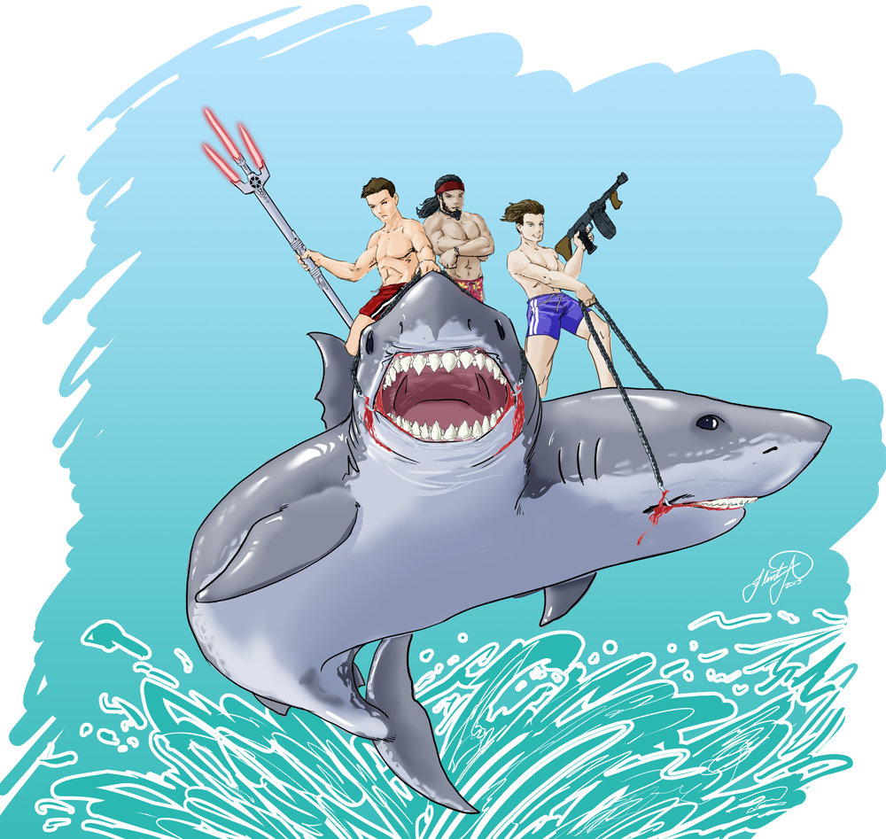 Two Headed Shark Attack By Messmakersworkshop On Deviantart