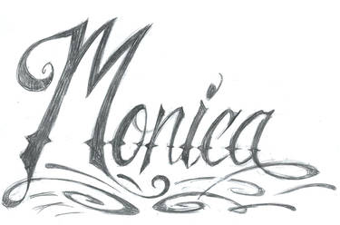 Monica Tattoo Lettering Design