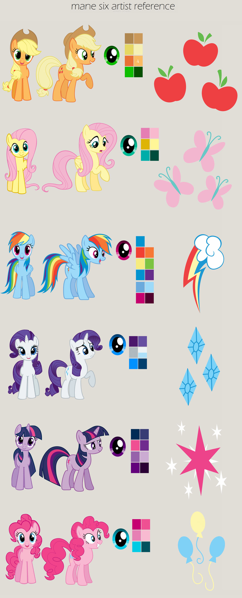 MLP:FiM Mane Six Artist Reference