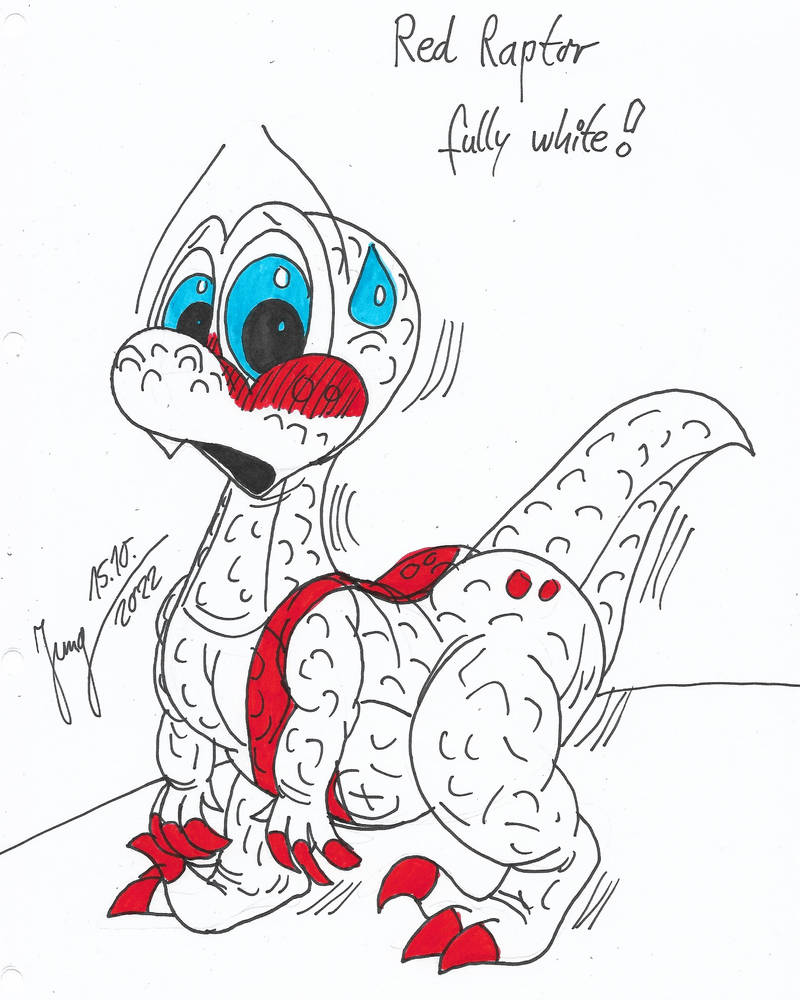 Bloody Red Rapter Red Raptor in white (fanart) by CreaghustheTitan on DeviantArt