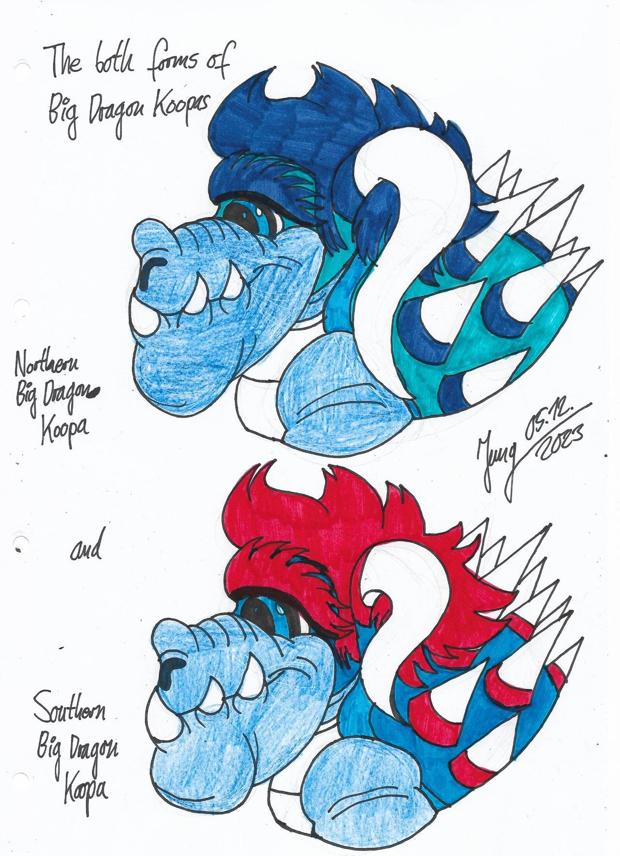 Both species of Big Dragon Koopas by CaraighearntheTitan on DeviantArt