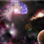 Space scene with nebula