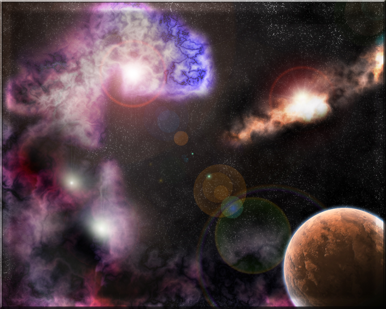 Space scene with nebula