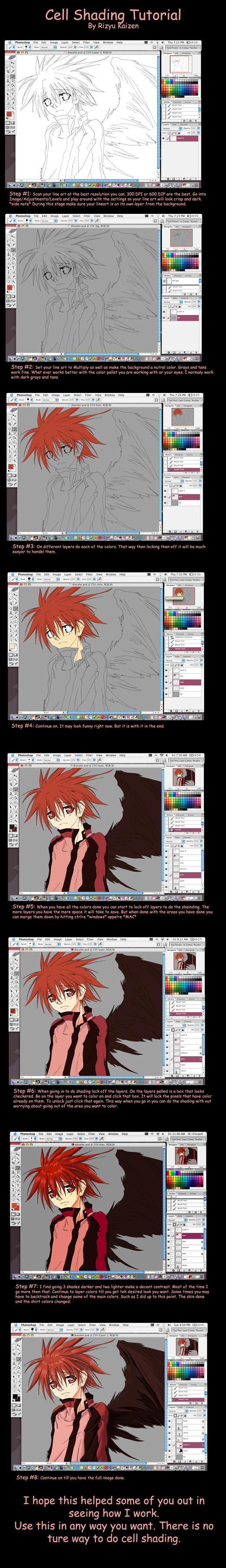 Cell Shading Tutorial by RizyuKaizen on DeviantArt