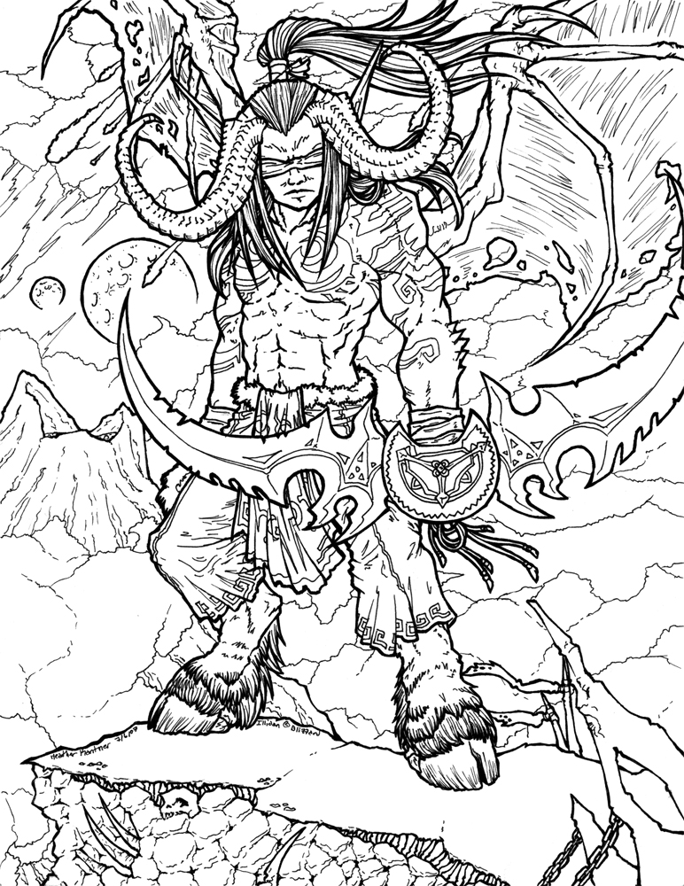 Illidan Stormrage Lineart