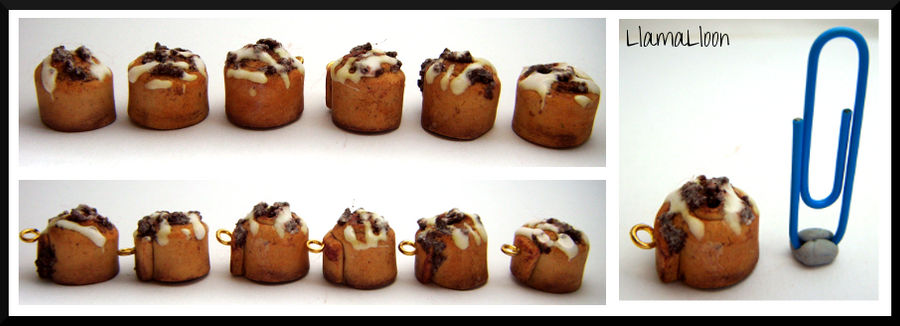 Cinnamon Roll Charms by Llama-Lloon
