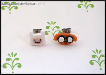 Polymer Clay Finn and Jake Earrings