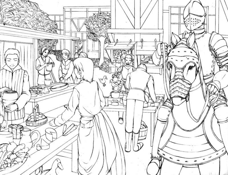 Medieval Merchant Lineart by doaseiki on DeviantArt