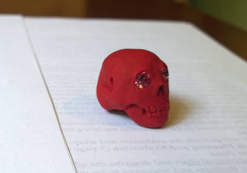 Red Skull Bead with Crystal Eyes