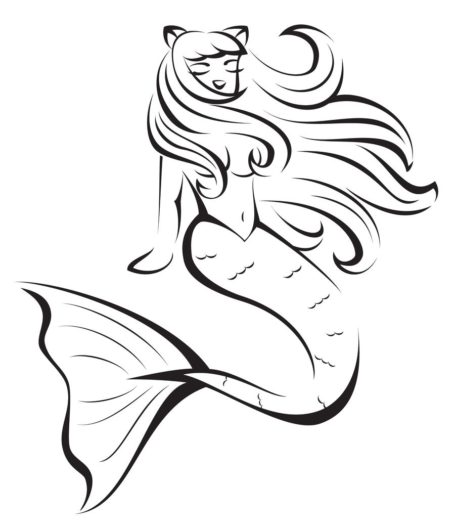 Mermaid Black + White