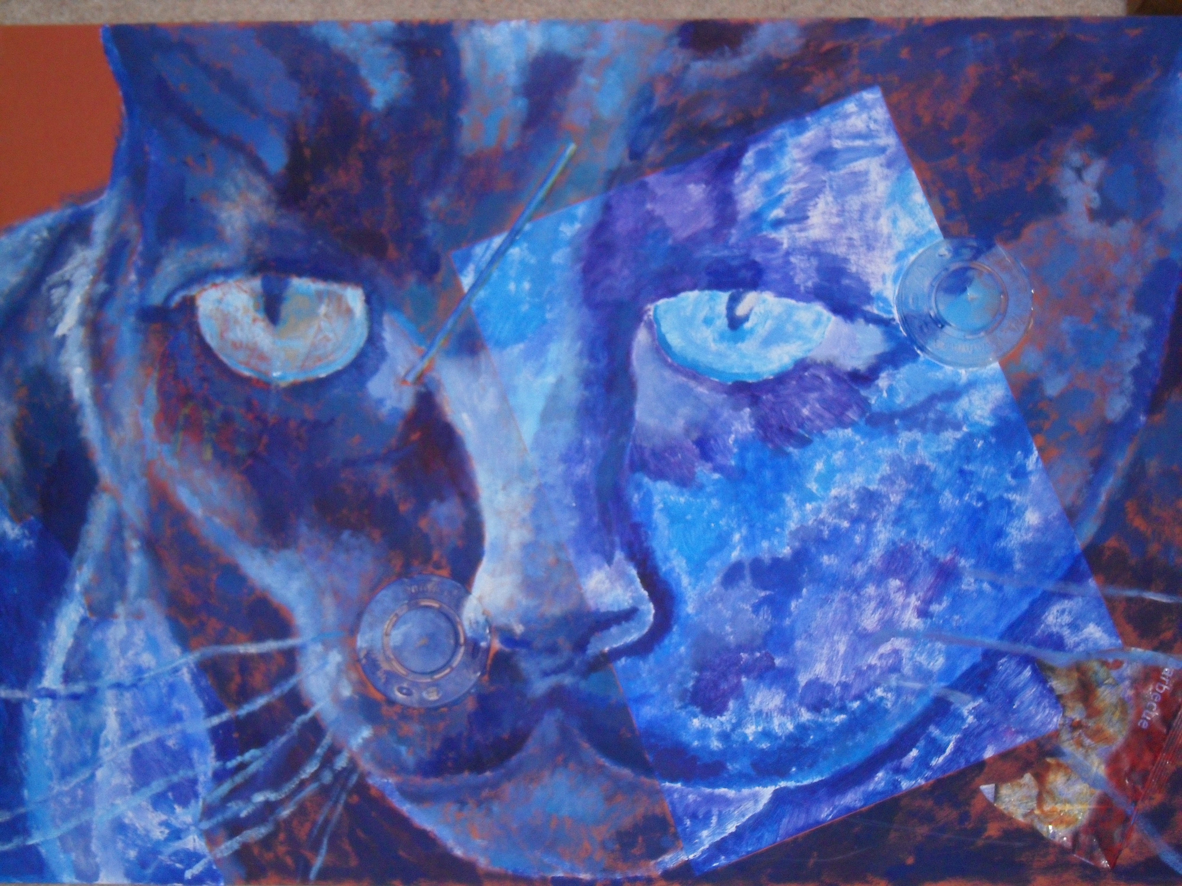 Blue cat face