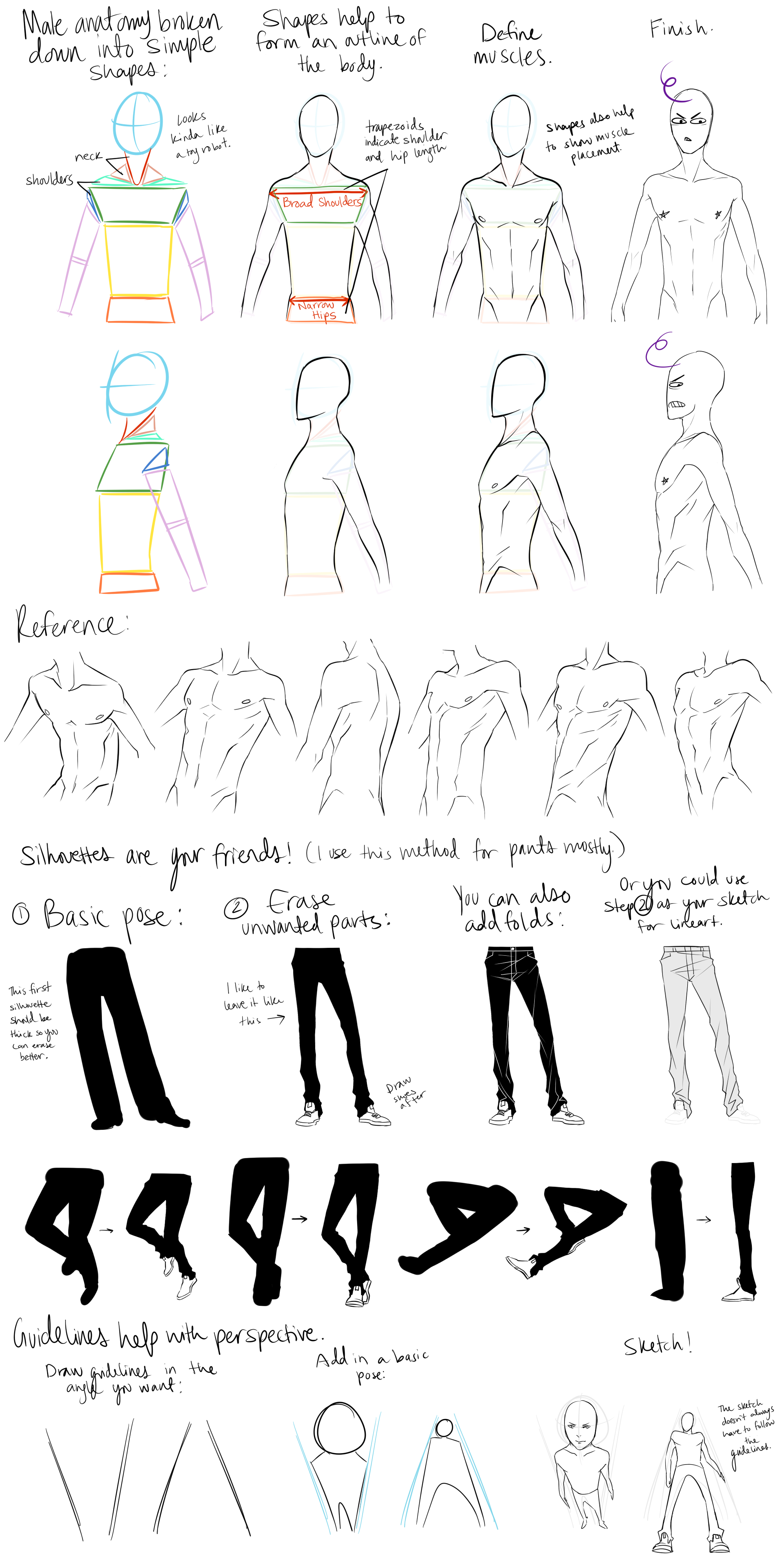 Male Anatomy Reference and Perspective Tips