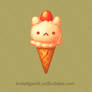 Strawberry Cat Ice Cream Cone