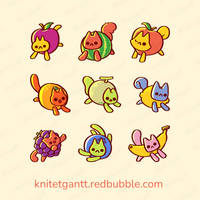 Fruit Cats Sticker Sheet