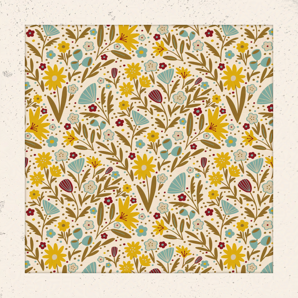 Retro Boho Floral Fans - f2e3ce