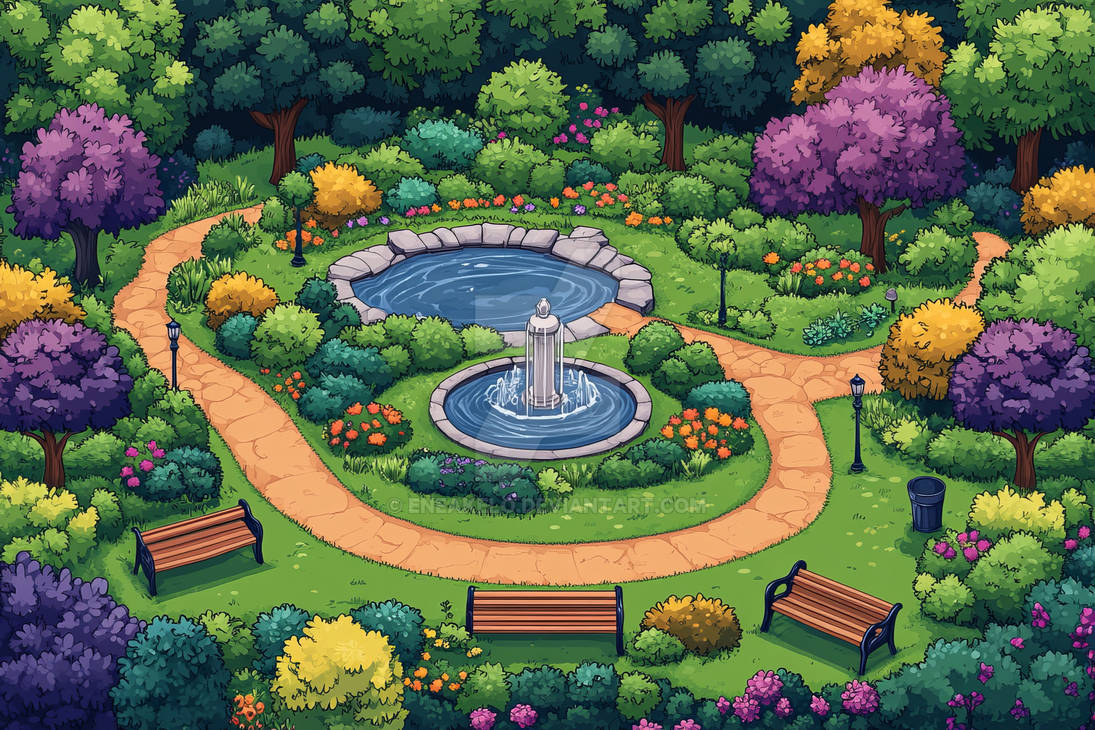 Groovy City Park Scene by eneakelo on DeviantArt