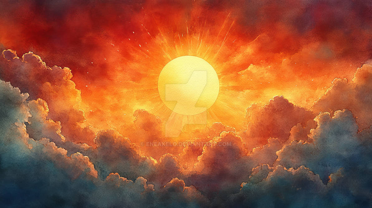 Soft Peach Watercolor Sun Rays Background by eneakelo on DeviantArt