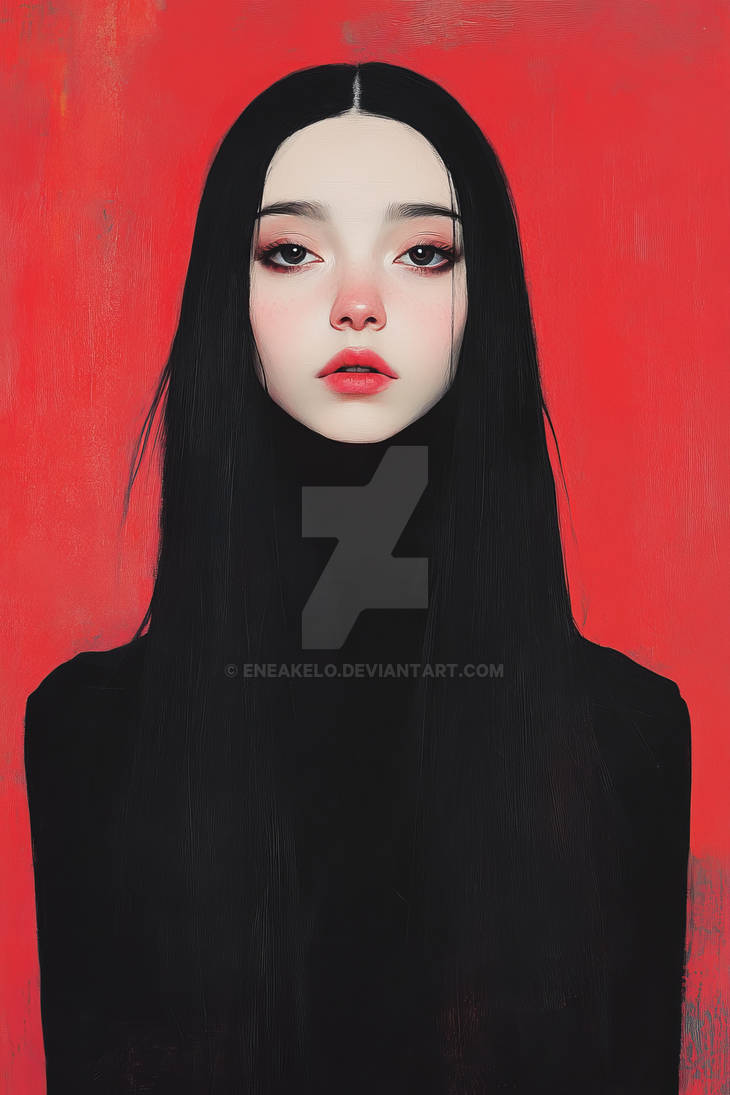 Minimalist Color Block Portrait of Woman Dark Hair by eneakelo on ...