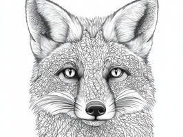 Mosaic Fox Coloring Page for Kids