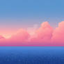 Minimalist Anime Pastel Serene Horizon