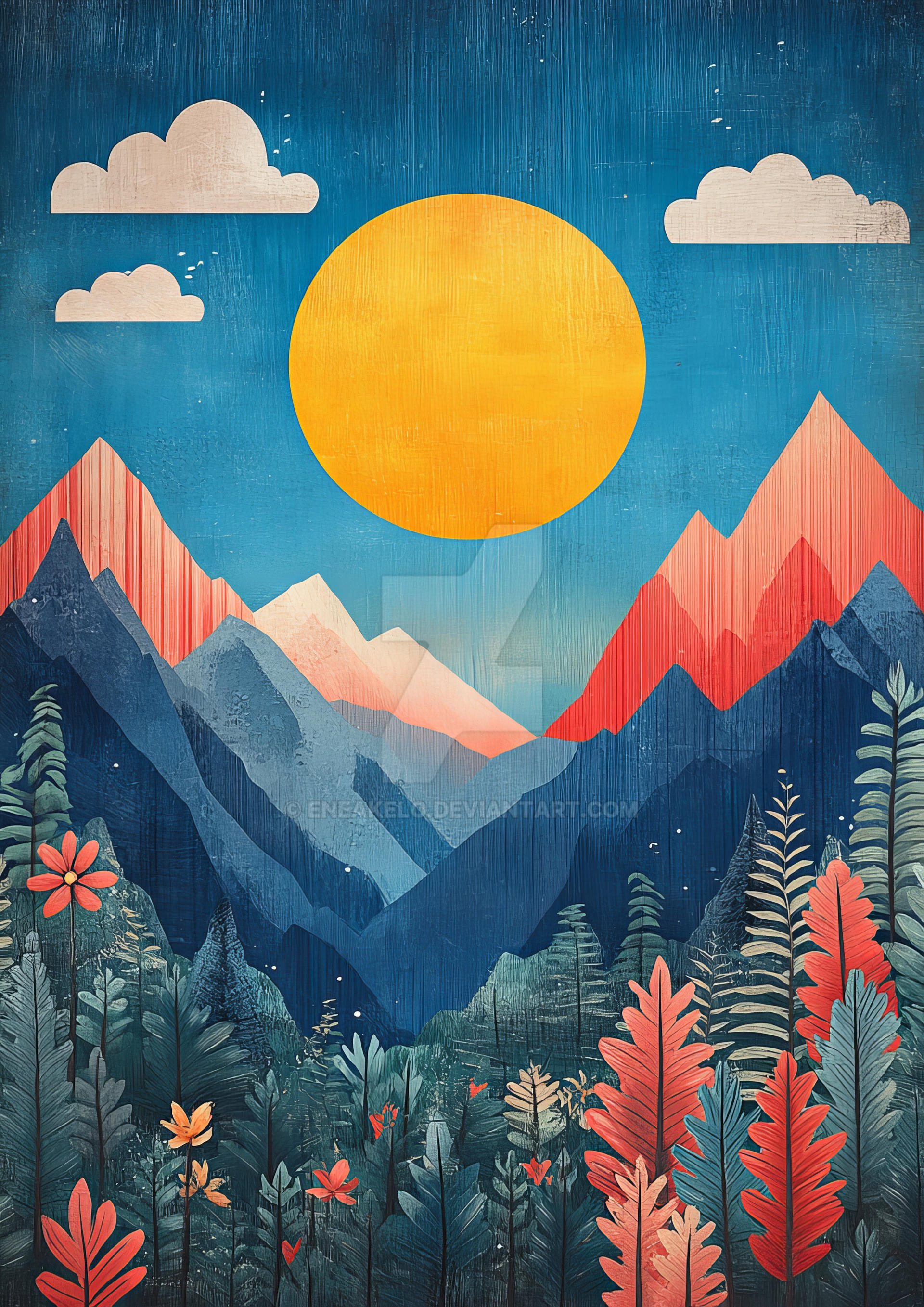 Landscape Using Geometric Shapes A mountain landscape with geometric shapes by eneakelo on DeviantArt