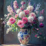 A bouquet of flowers in a vase