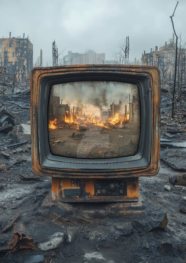 Retro TV in a Post-Apocalyptic Landscape by eneakelo on DeviantArt