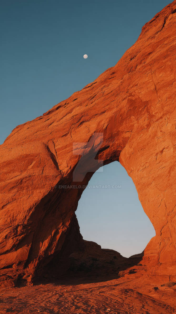 Back Arch Deviantart Moon and Desert Arch by eneakelo on DeviantArt