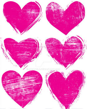 Collection of Textured Hearts