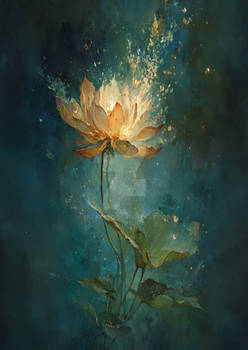 Ethereal Illuminated Blossom on Dark Background
