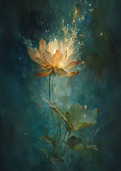 Ethereal Illuminated Blossom on Dark Background