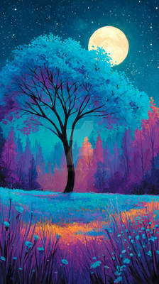 A magical nighttime landscape
