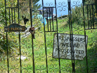 fence with sign