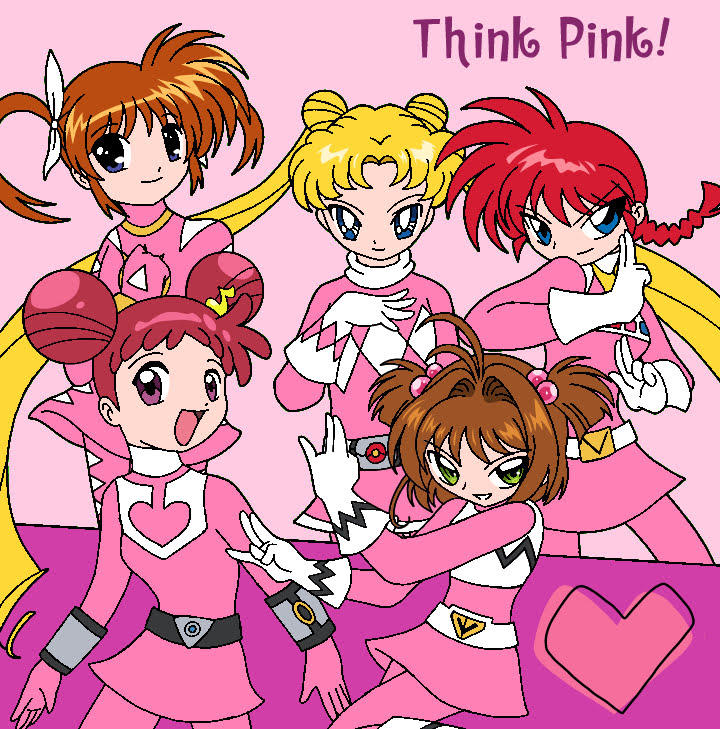 Anime Girls as Pink Power Rangers by NauTOON2007 on DeviantArt