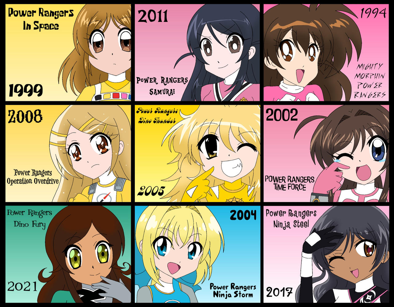 Female Power Rangers by NauTOON2007 on DeviantArt