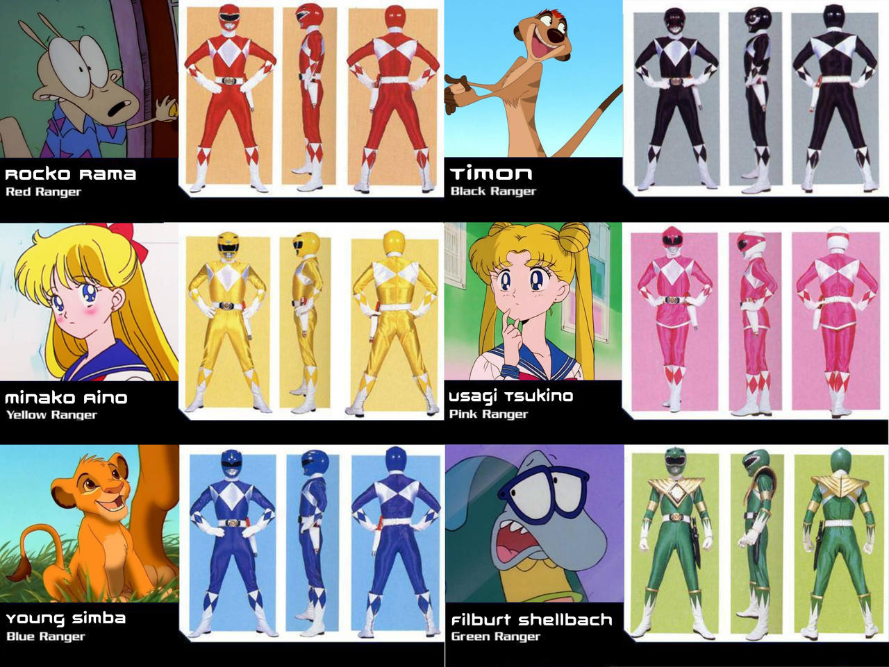Cartoons and Anime x Mighty Morphin Power Rangers by NauTOON2007 on ...