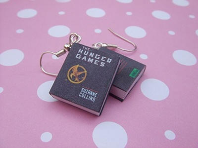 The Hunger Games book earrings