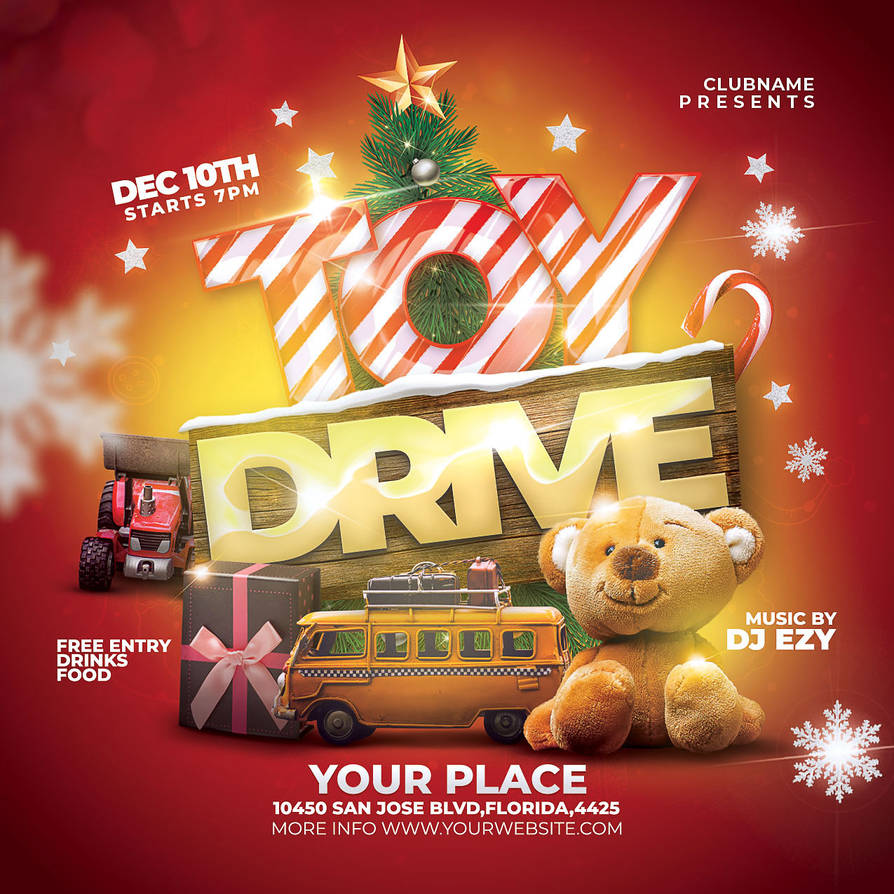 Christmas Toy Drive Flyer by shubhamshubham on DeviantArt