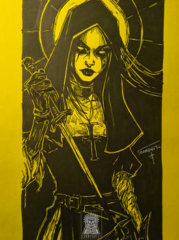 Demon Huntress In Yellow Paper