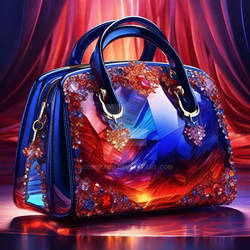 Gemstone Handbag 6 in Scarlet and Cobalt