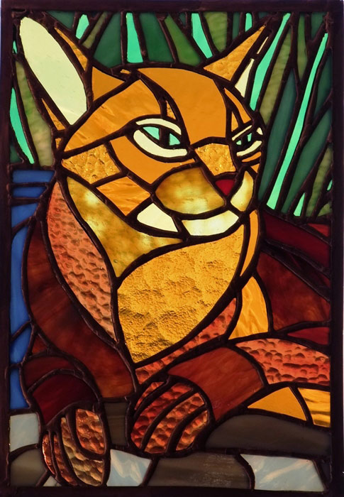 Stained Glass Abyssinian Cat