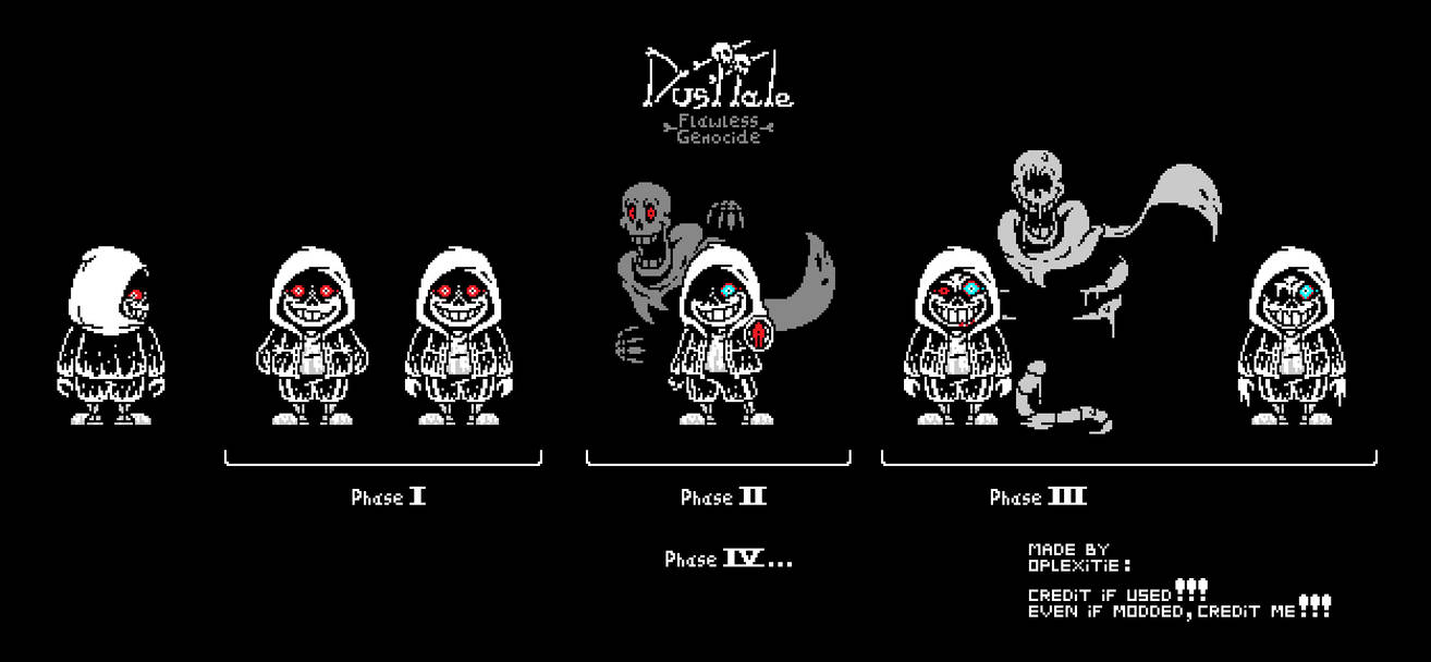 Dusttale Flawless Genocide Updated By Oplexitie On Deviantart - disbelief papyrus phase 2 roblox id