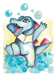 Totodile watercolor