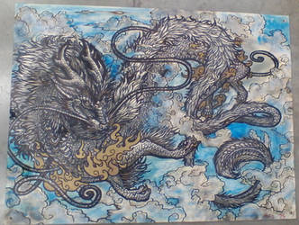 Eastern Dragon drawn from limited materials