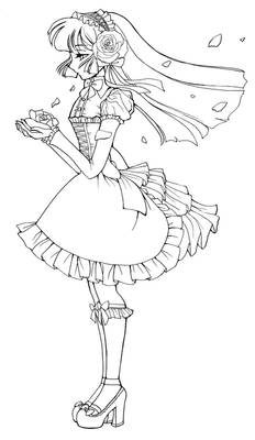 Gothic Lolita Line Art