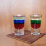Cocktail Shots Russian and Bulgarian Flags