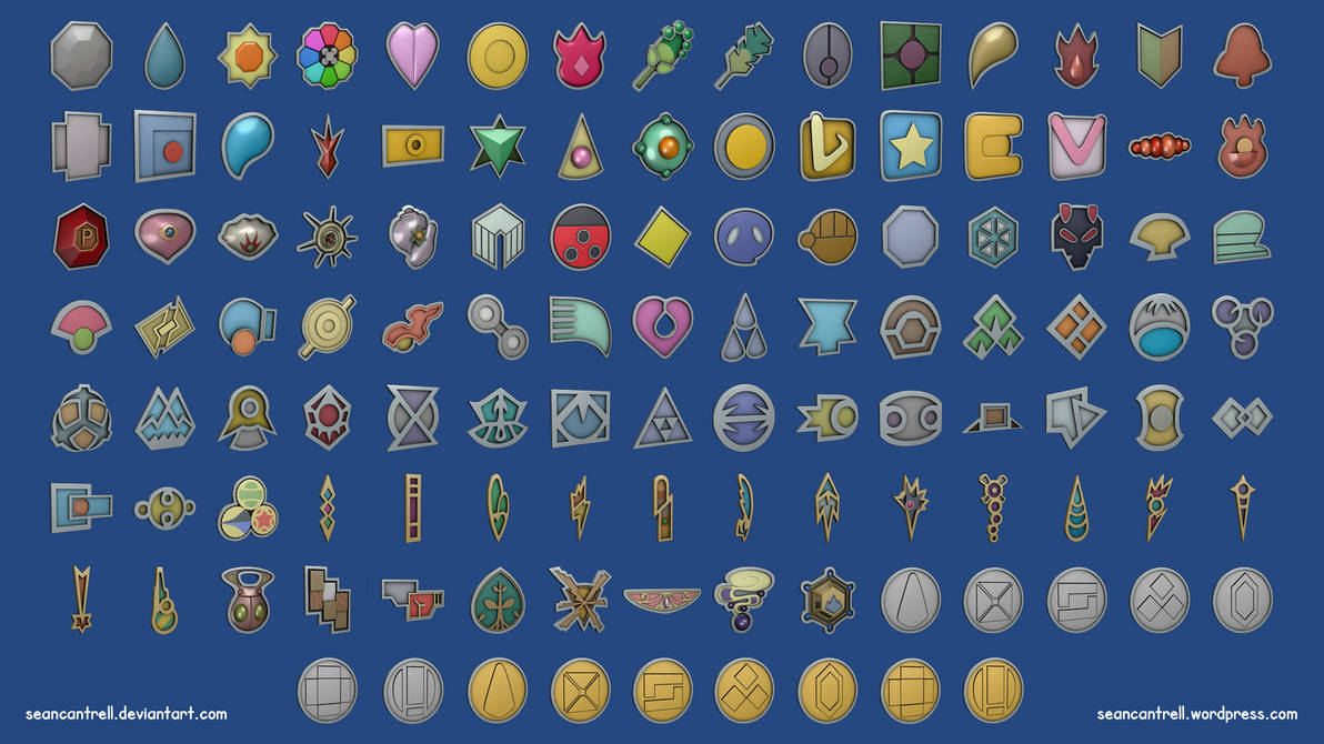 All Pokemon Badges by seancantrell on DeviantArt