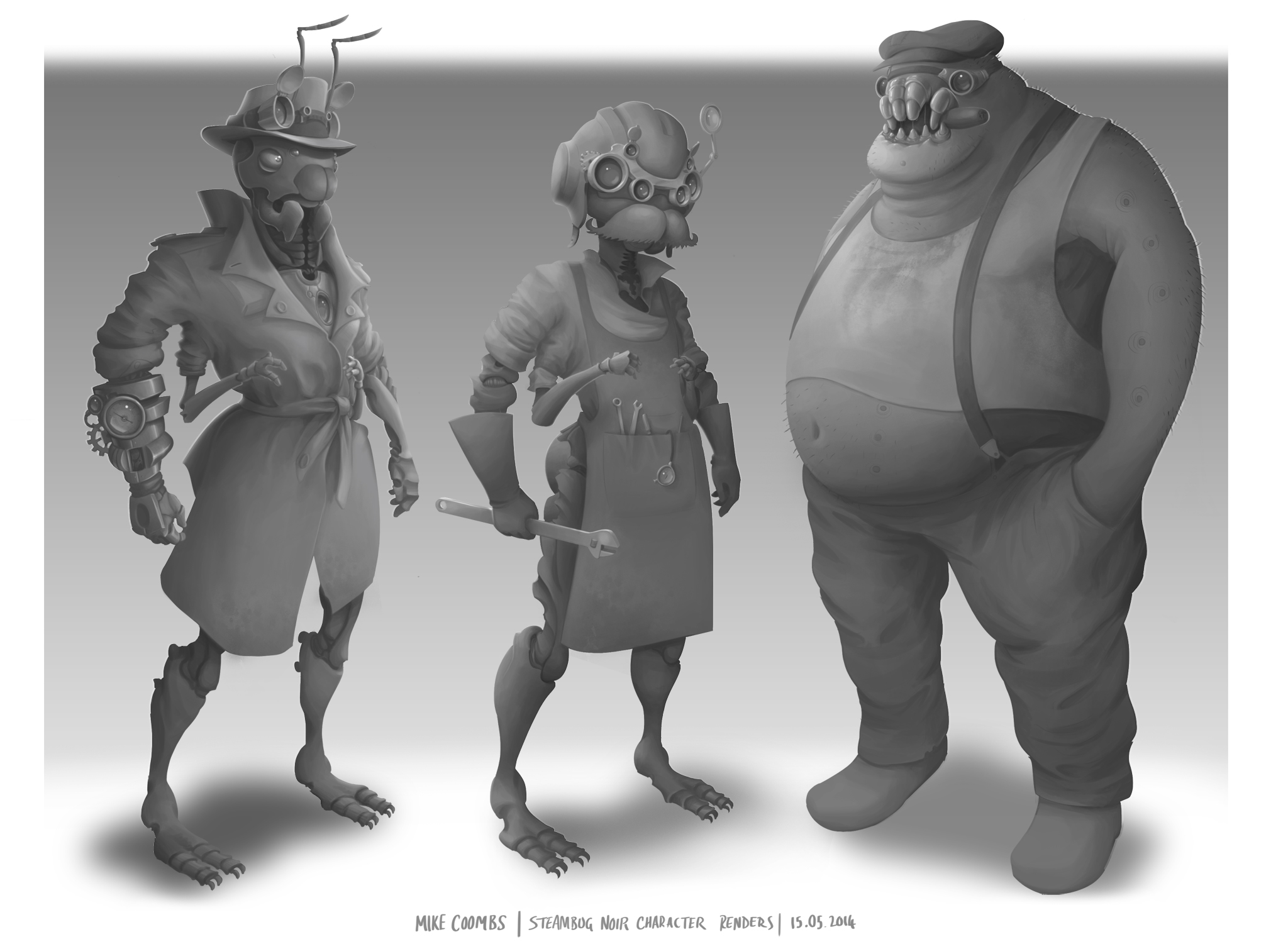 SteamBug Noir - Character Renders