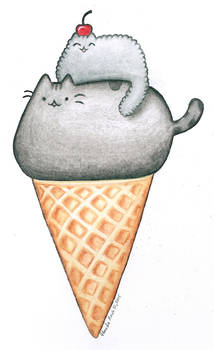 Pusheen ice cream cone ^_^