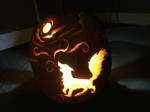Howling Wolf jack-o-lantern by MidnightTiger8140